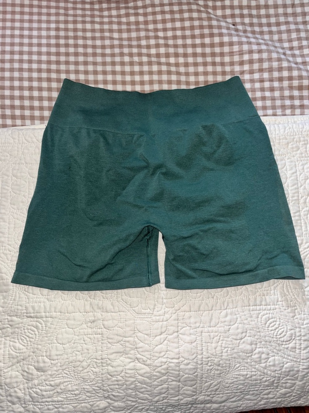 Alphalete Dark Green High-Rise Bike Shorts